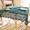 every-green crochet square tablecloth, square crochet tablecloth, crochet tablecloth