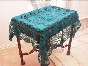 Crochet Toppers. Festive Square Toppers. 36″, 45″, 54″SQ. Everygreen Color