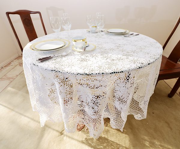 103" Extra Large Round Crochet Tablecloths.