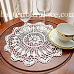 Round Crochet Placemat. 14"RD White