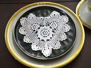 White 7" Crochet Hearts